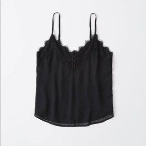 Abercrombie & Fitch Lace Trim Clipdot Cami XXS